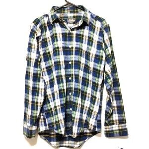 Le Tigre Sz M Women's Blue Button Down Shirt Long Sleeve Outdoor classics fit